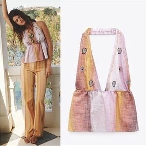 Zara Beaded Halter Top